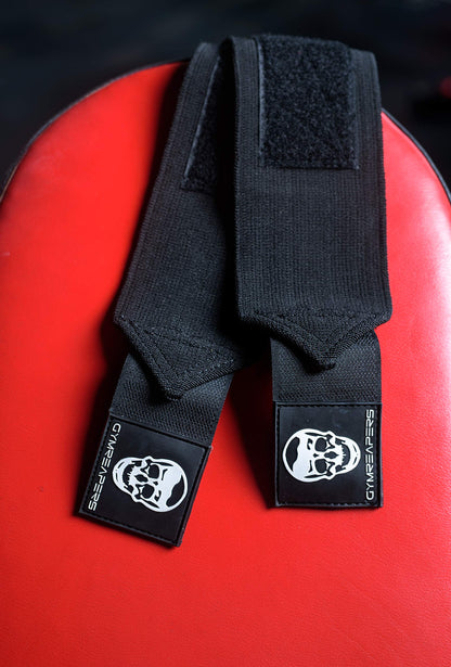 Gymreapers Wrist Wraps Weightlifting - Stiff Heavy Duty 18" Wraps with Thick Thumb Loop for Powerlifting, Bodybuilding, Cross Training, & Heavy Presses (Black - 18")