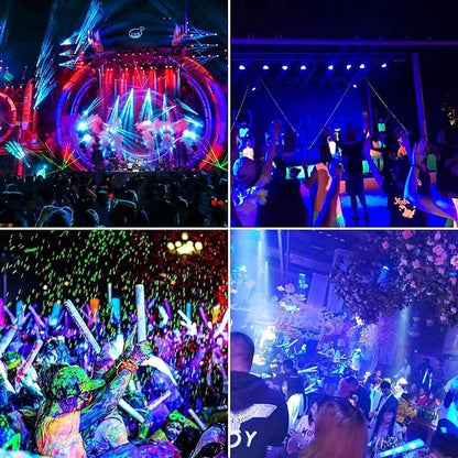XYCN(3 Pack 600W LED Black Lights, 395nm to 410nm Outdoor IP66 Waterproof Flood Blacklight Light with Plug for Glow in The Dark, Dance Party, Stage Lighting, Body Paint, Neon Glow,Fluorescent Poster