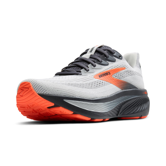 Brooks Men’s Ghost 17 Neutral Running Shoe - Oyster Mushroom/Orange/Ebony - 8 Wide