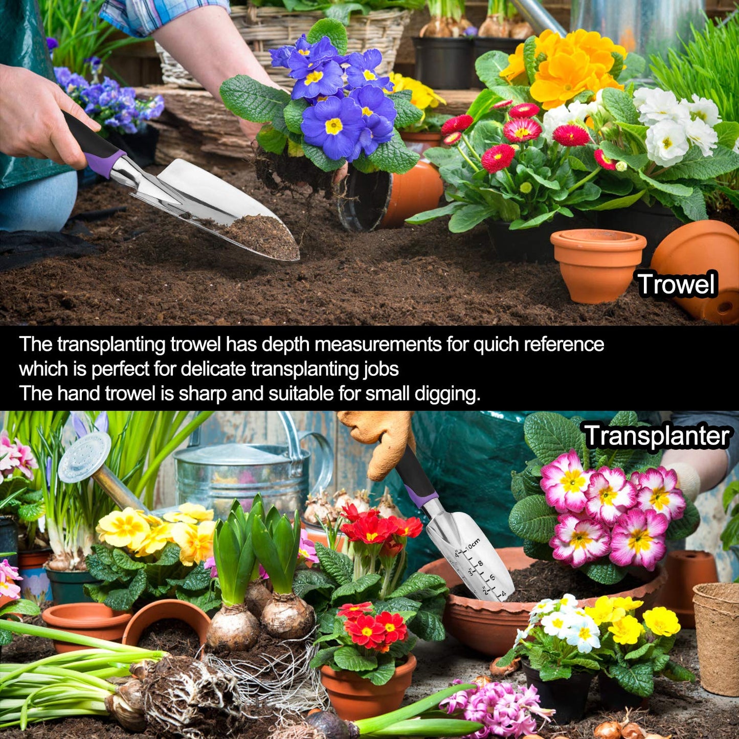 Tudoccy Garden Tools Set 83 Piece, Succulent Tools Set Included, Heavy Duty Aluminum Gardening Tools for Gardening, Non-Slip Ergonomic Handle, Durable Storage Tote Bag, Gifts for Men Women