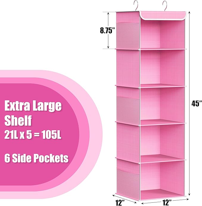 Simple Houseware 5 Shelf Hanging Closet Organizer