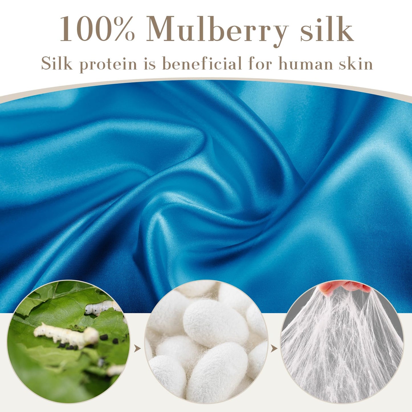 100% Mulberry Silk Sleep Mask Eye Mask for Women Man with Adjustable Band, for Side Sleeper Blackout Sleep Mask for Travel Rest and Office Large Size (Taupe)