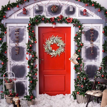 Super Holiday Christmas Wreath, 19Inch Artificial Winter Wreaths for Front Door Decorations with Wreath Hanger, for Indoor Outdoor Home Hoilday Party Xmas Wall Decor - Champagne