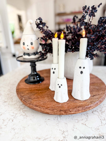 Mud Pie Ghost Vases, Tall, 4 3/4" x 2 1/2" Dia