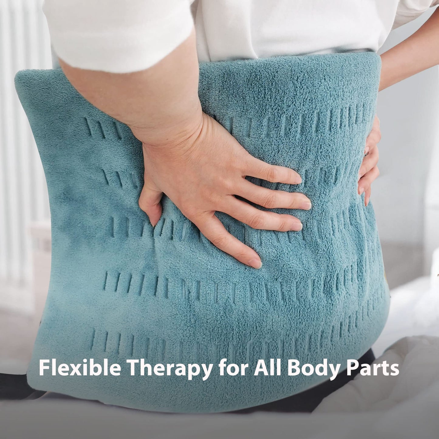 GOQOTOMO Flower Heating Pad for Back Pain Relief- 12" x 24"12 Heat Levels, 8 Timers Stay on, Machine Washable -F1224