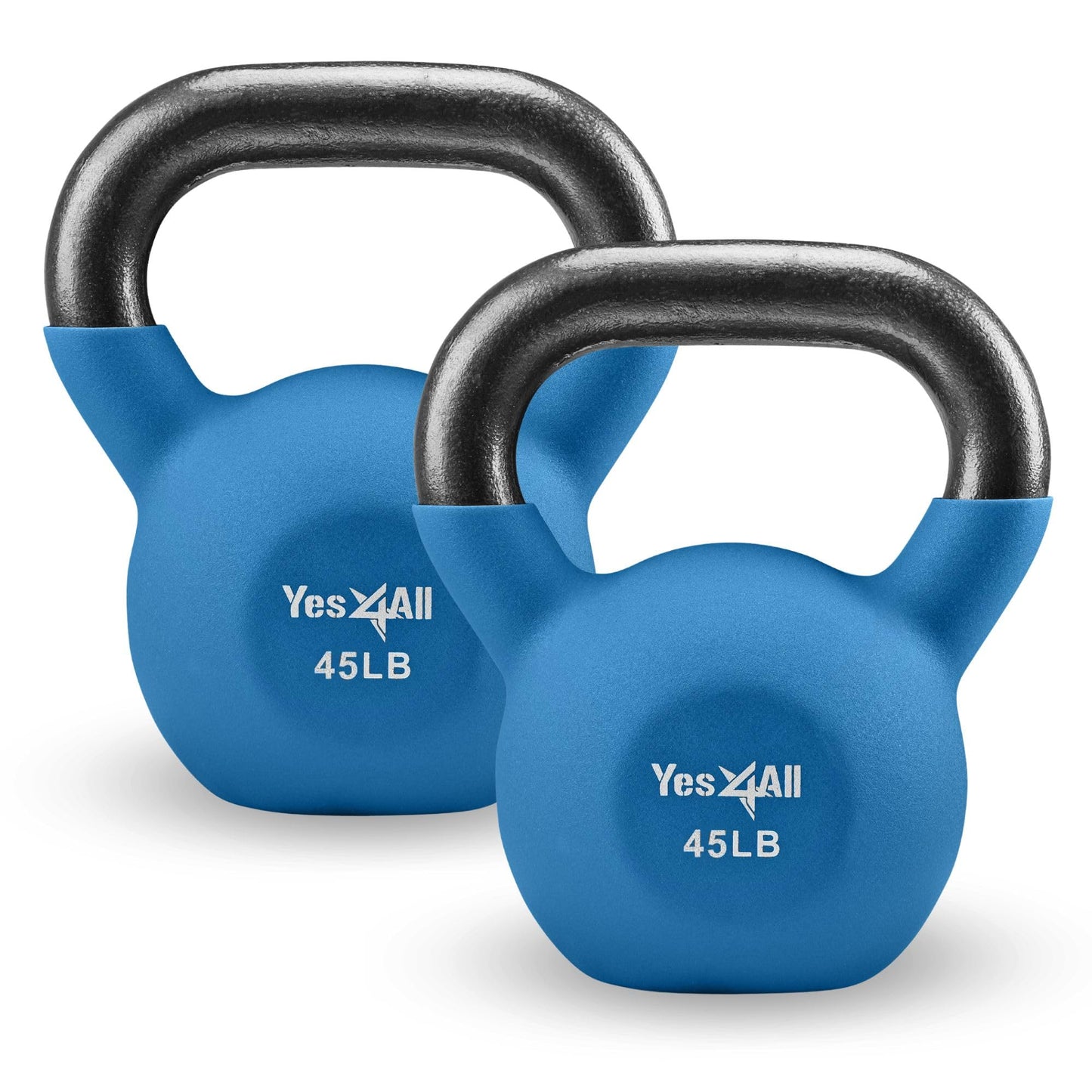 Yes4All Neoprene Coated & Kettlebell Sets - Hand Weights for Home Gym & Dumbbell Weight Set training 45 LB - Pair
