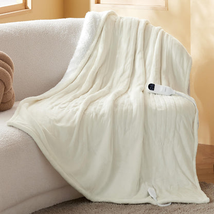 Bedsure Electric Blanket King Size - Dual Control Heated Blanket King Size, Fast Heating with 10 Time Settings & 10 Heat Settings, Warm Gift for Grandma (100x90 inches, Grey)