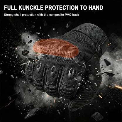 HYCOPROT Men’s Utility Gloves, Motorcycle Glove with Touchscreen Full Finger Palm Pad Protection Gears Durable Work Outdoor Lightweight Breathable for Sport Hiking Motorbike Cycling Paintball Boxing