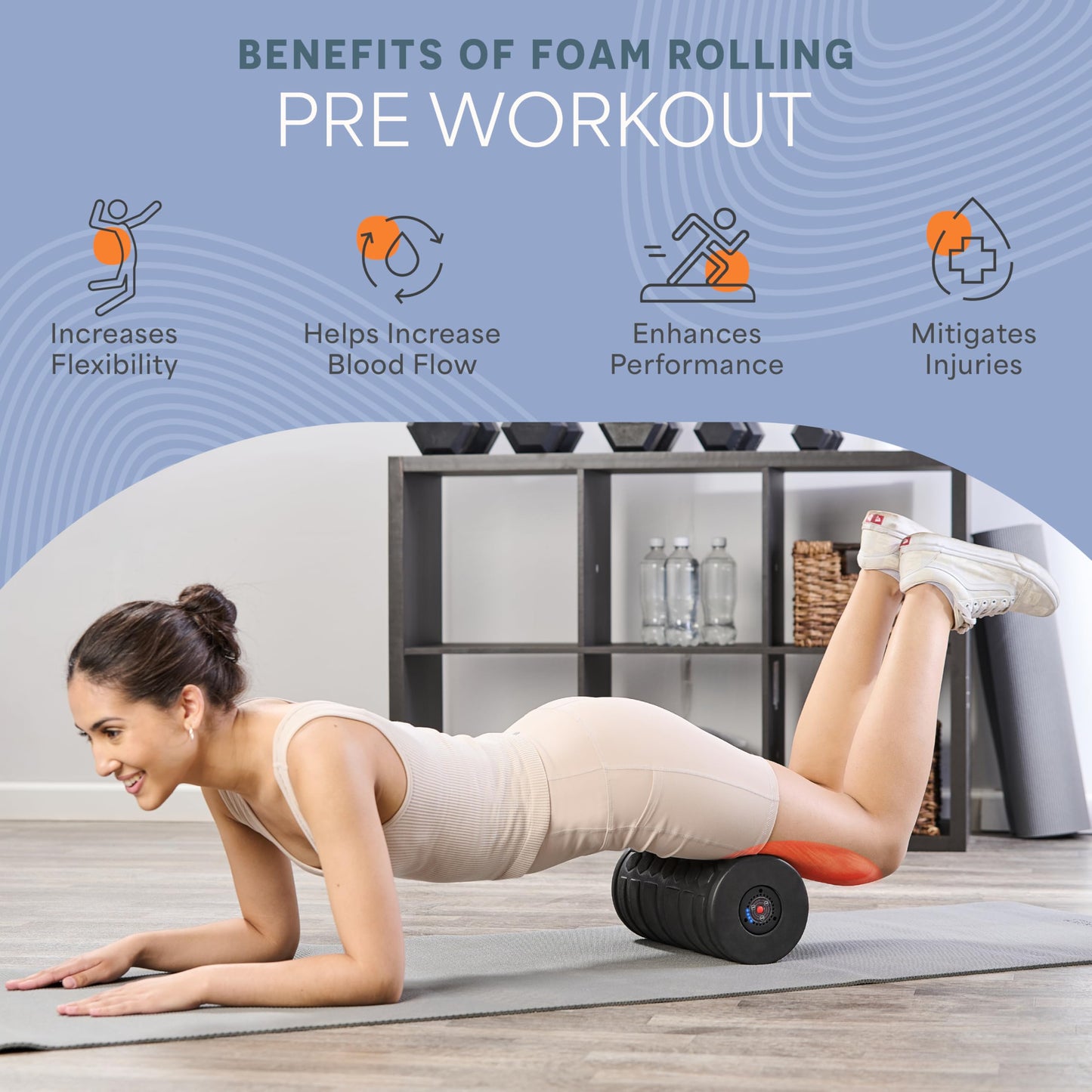 Lifepro 4-Speed Vibrating Massage Ball - Peanut Massager and Vibrating Foam Roller for Fitness, Mobility, and Relaxation - Compact and Portable Design