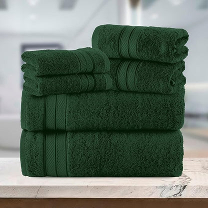 Elegant Comfort Luxury 6-Piece Towel Set, Premium Soft 100% Turkish Cotton