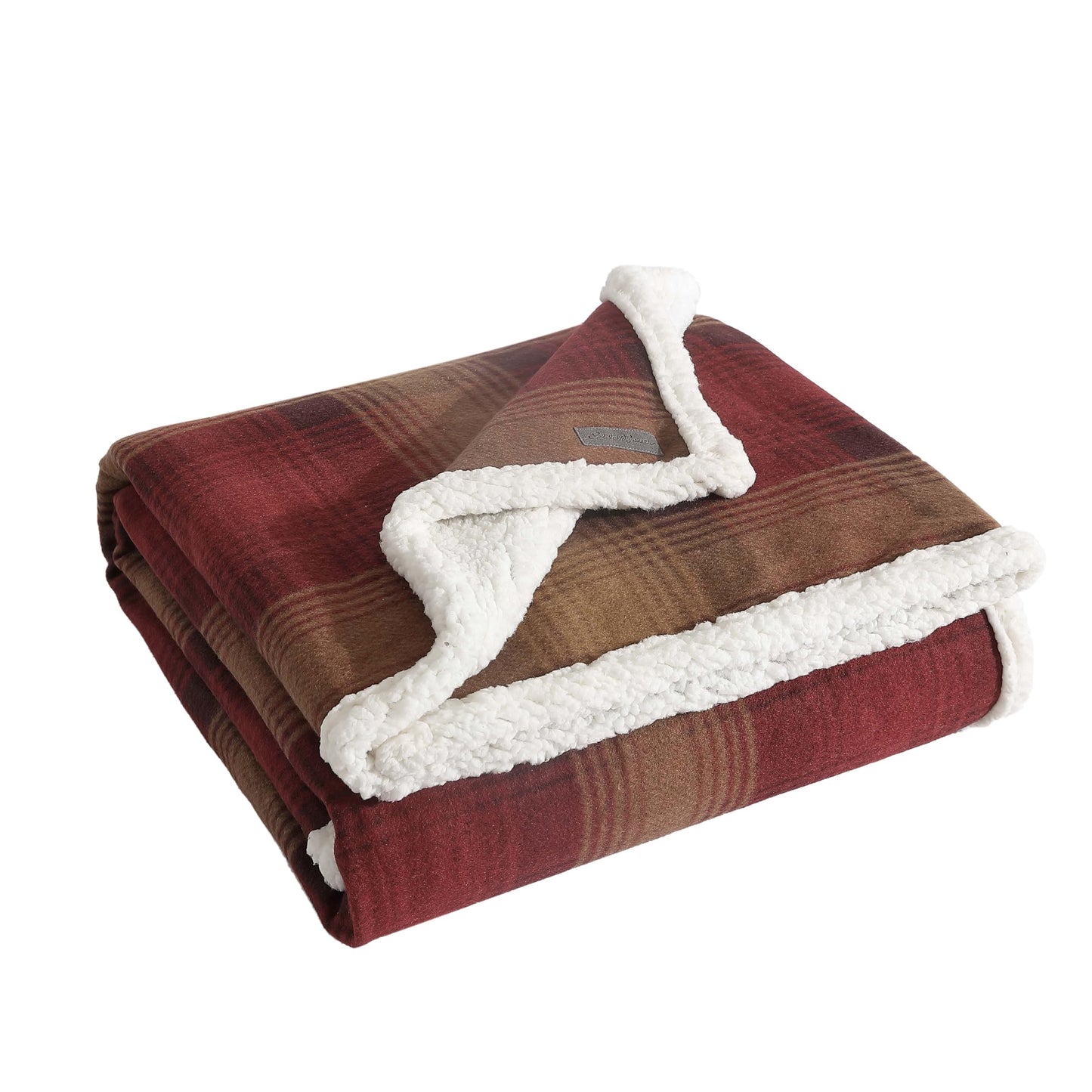 Eddie Bauer - Blanket, Super Soft Reversible Sherpa & Brushed Fleece Bedding, Ideal Throw Blankets for Couch, Plaid Home Design (Nordic Raisin)