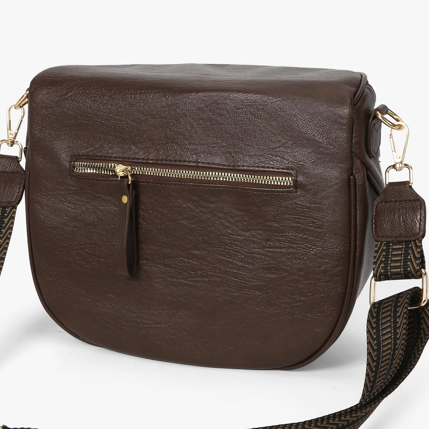 Leather Crossbody Fanny Pack Trendy Bum Bag Double Zip Multi Compartment with 2 Adjustable Straps Daily Belt Purse for Women