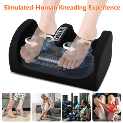 Shiatsu Foot Massager with Heat,Foot and Calf Massager with Roller, Deep Massage for Relaxation, Plantar Fasciitis Relief, Promotes Blood Circulation, Gifts for Women & Men(Black)