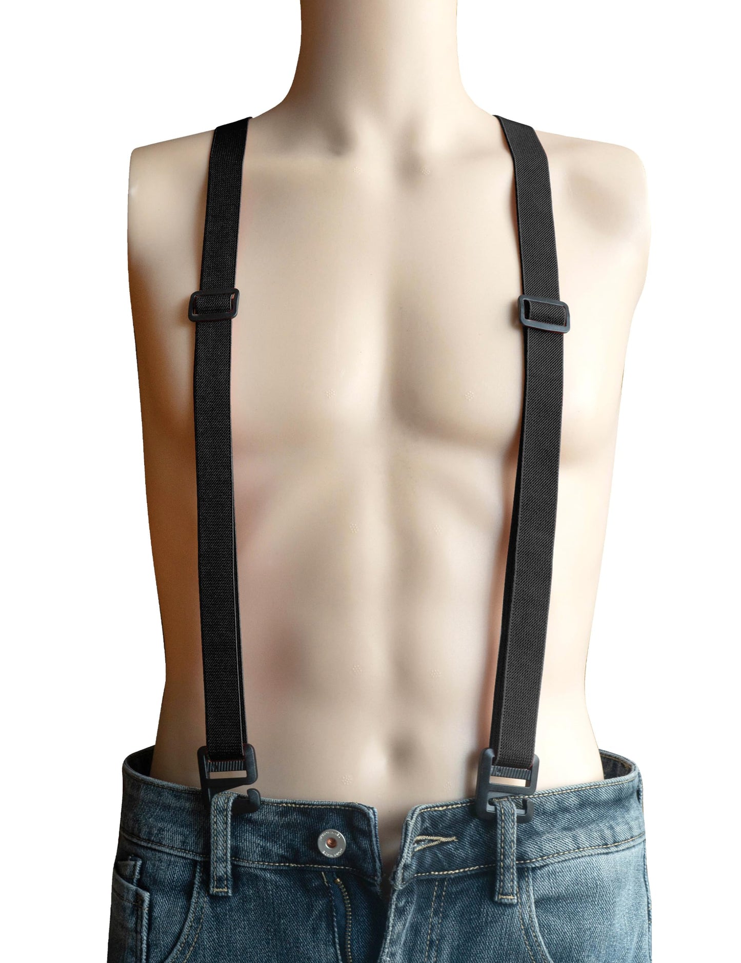 JEMYGINS Black Hidden Suspenders for Men Under Clothes Airport Friendly Outdoor Sport Suspender(2)