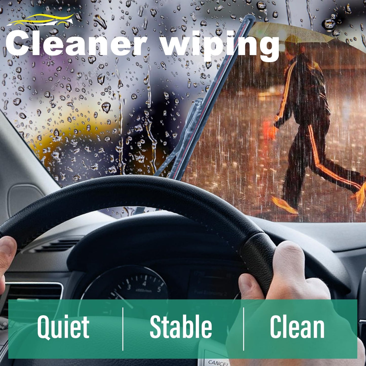 15" 15" 13" Windshield Wiper Blades Replacement for Jeep Wrangler 2007-2017 / Jeep Wrangler JK 2008-2018 Premium All Weather Front Rear Wipers Set - OEM Quality (Pack of 3)