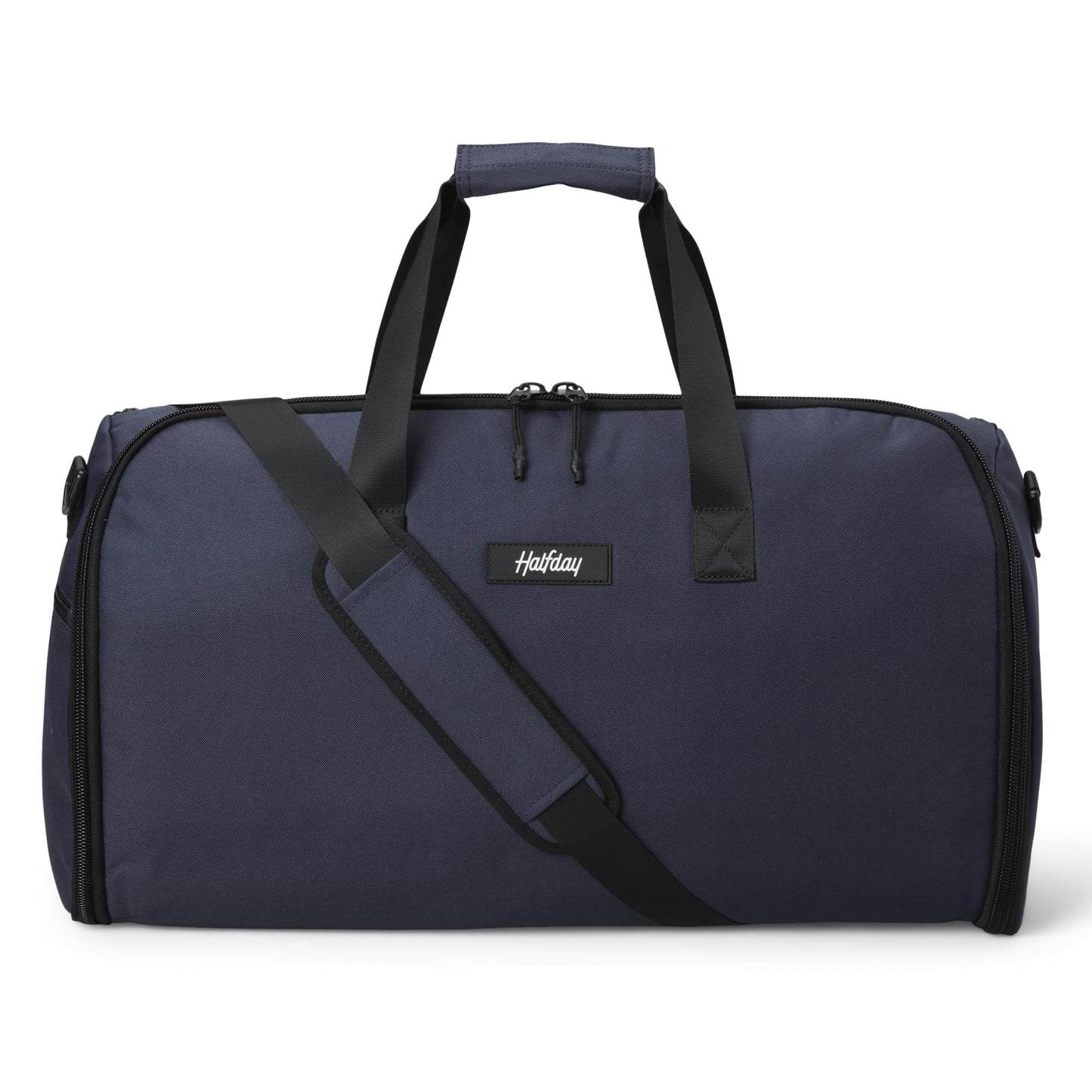Halfday Convertible 2-in-1 Garment Duffel Weekender Bag 45L: Wrinkle-Free Travel (Hanging Suit Compartment, Shoe Pockets, Trolley Sleeve), Durable & Water-Resistant Carry-on, Marine