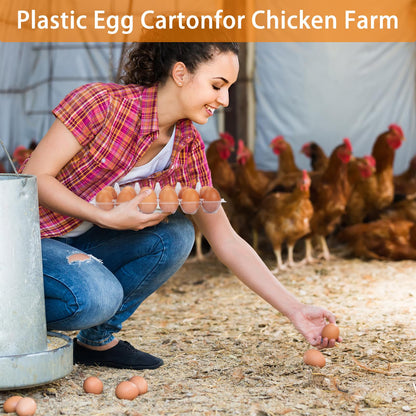 GRRONZEE 120 Pack Egg Cartons Cheap Bulk 12 Count Egg Containers for Chicken Eggs, One Dozen Empty Egg Cartons for Home Ranch Chicken Farm, Commercial Business Market Display, 2x6 Grids
