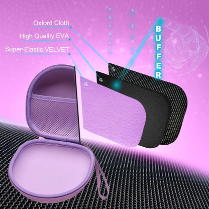 Headphone Headset Case for JLab JBuds Lux ANC/Lorelei X8/Beats/JBL/TOZO/BERIBES/Picun/KVIDIO Noise Cancelling Over-Ear Foldable Headphones (Purple)