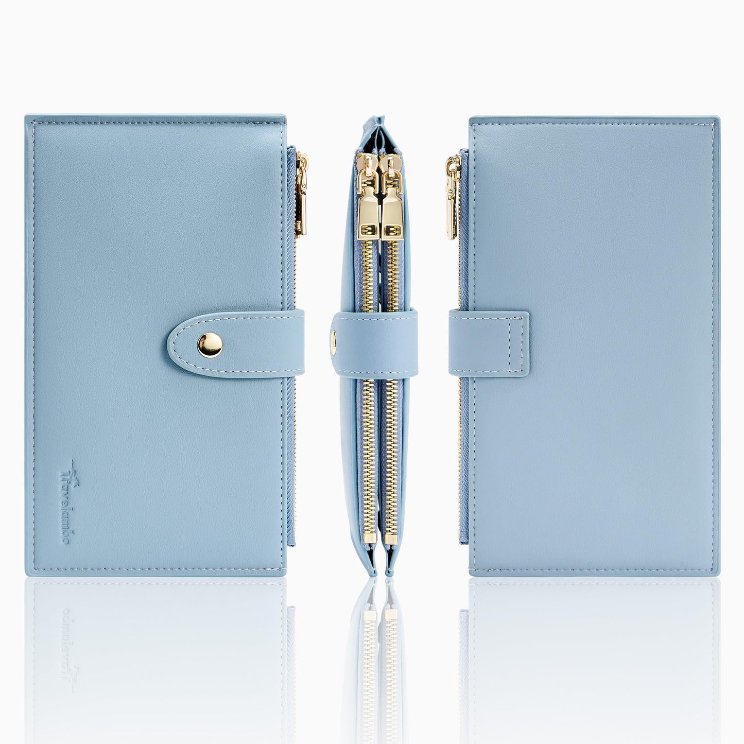 Travelambo Leather Wallets for Women Slim RFID Blocking Bifold Credit Card Holder Wallet