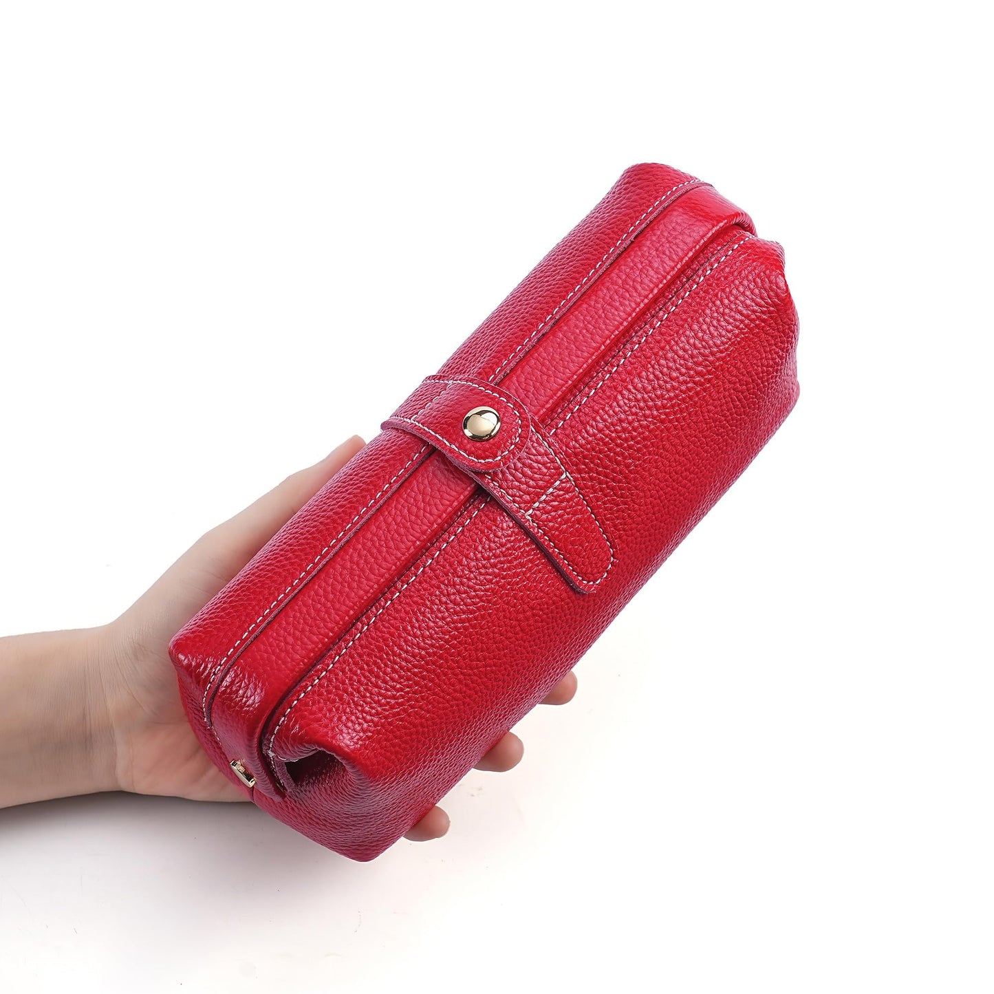 shuainiu Travel leather makeup bag, waterproof mini makeup box, small travel storage bag