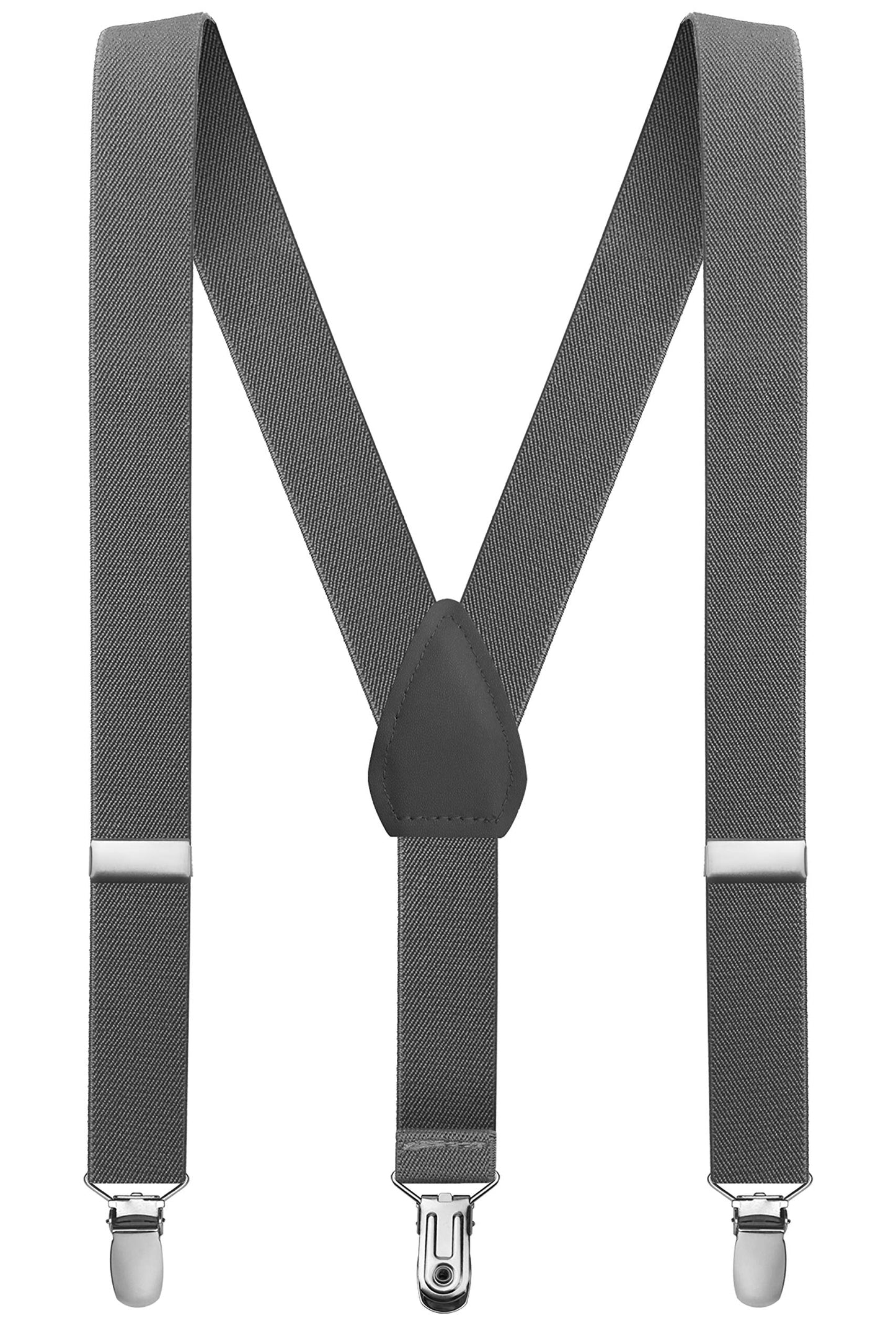 Moulen 1 Inch Durable Suspenders for 3Y-9Y Kids Boys Girls, Charcoal-Gray, 26 Inch