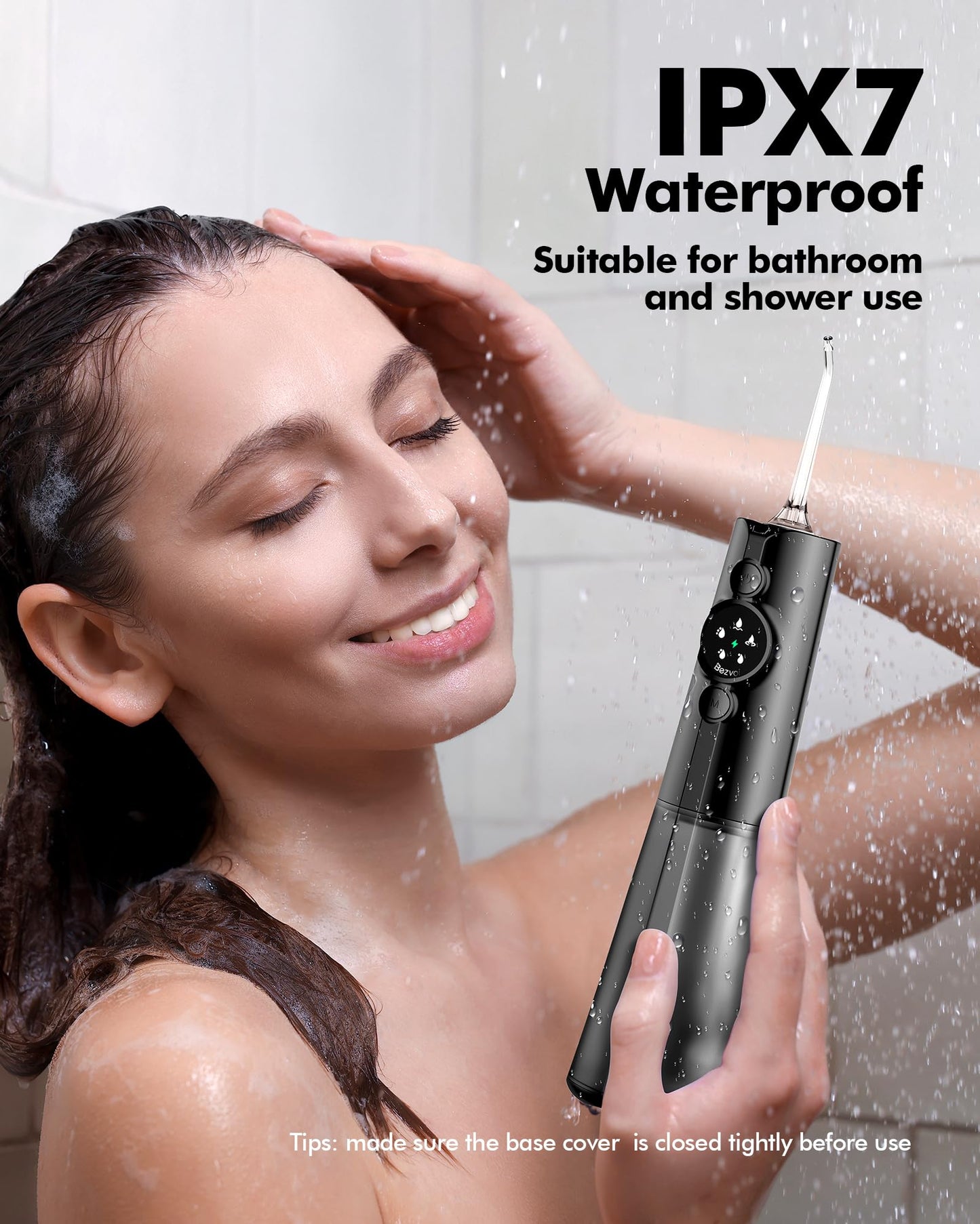 Water Flosser Teeth Pick: 300ML & LED Display 5 Modes Rechargeable Dental Flossers for Braces,Sensitive Gums, Portable Flossing for Teeth Cleaning, IPX7 Waterproof Cordless for Home Travel Use