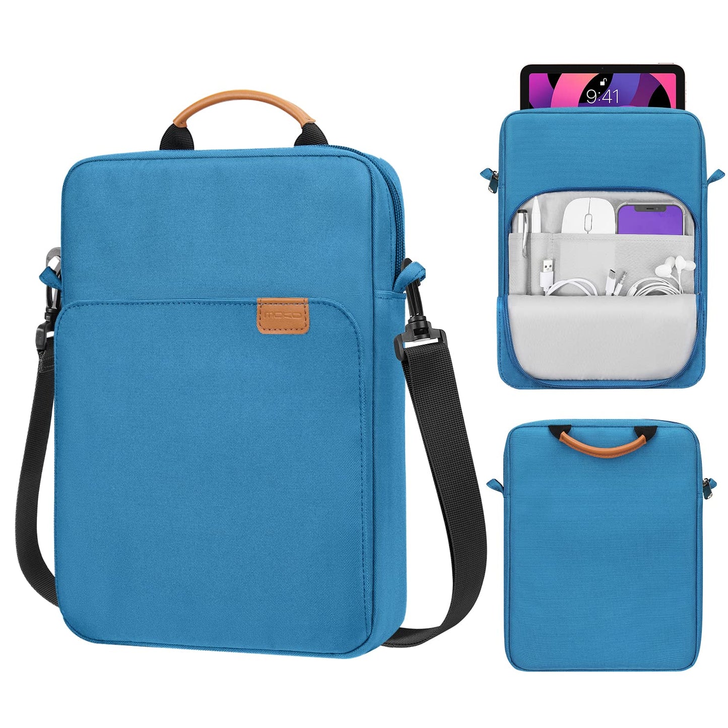 MoKo 15 Inch Laptop Sleeve Bag Fits MacBook Air 15" M2 2023, MacBook Pro 14" M2 2023, Galaxy Tab S9 Utra 14.6" 2023, Handle Carrying Case with Shoulder Strap, Indigo