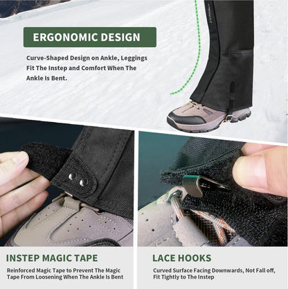 Unigear Snow Leg Gaiters, Waterproof Boot Gaiters for Hiking Walking Climbing Hunting Skiing 1000D Fabric (X-Large)