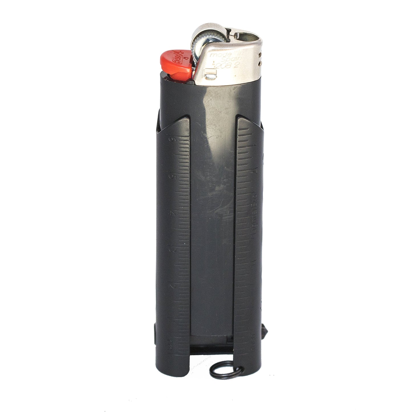 LighterBro Pro Lighter Sleeve - Multi-tool - 420 Stainless Steel - Easily Fits Your Favorite Lighters - Includes Mini Pocket Knife, Ruler, Scissors, Screwdriver, Poker, Key Ring & More (Black)