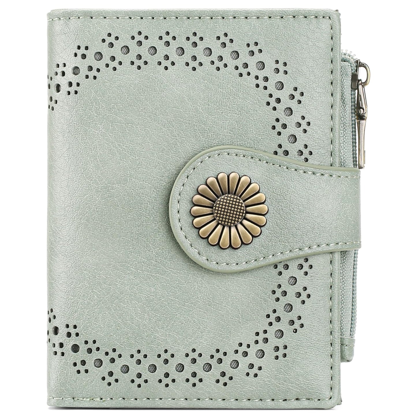 SENDEFN Small Wallets for Women Bifold RFID Blocking Leather Card Holder Compact Wallet with Zipper Coin Pocket