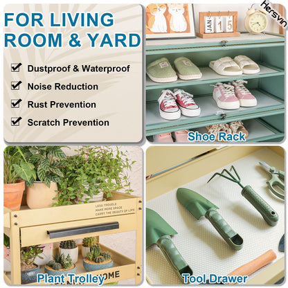 Hersvin Shelf Liners, 12in x 20ft Kitchen Drawer Mats, Non-Adhesive EVA Cupboard Protector, Cabinet Lining, Refrigerator Liner (Clear Dot)