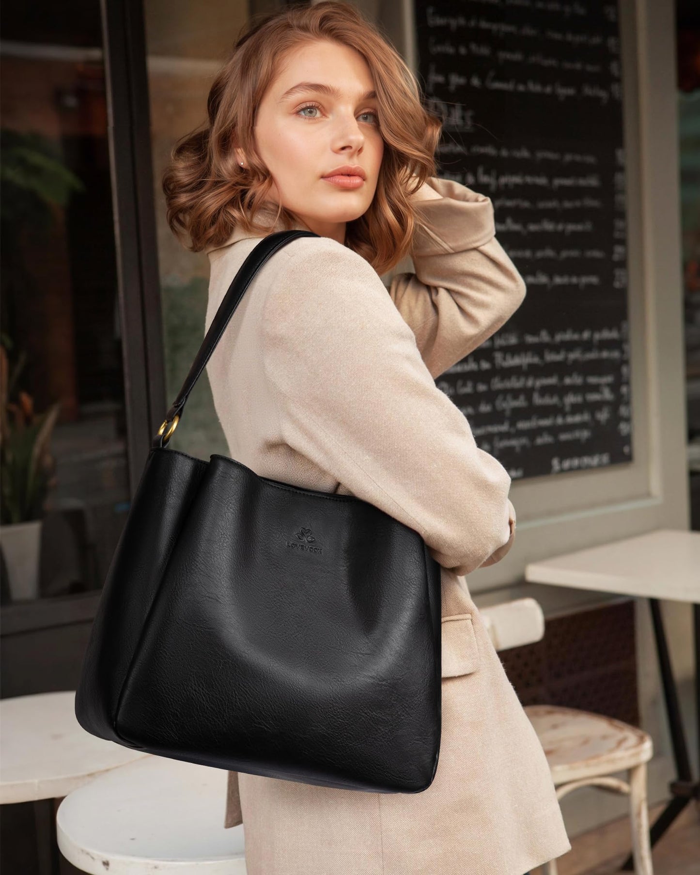 LOVEVOOK Hobo Crossbody Bag for Women with Three Large Compartments, Waterproof Shoulder Handbags Purse for work shopping travel