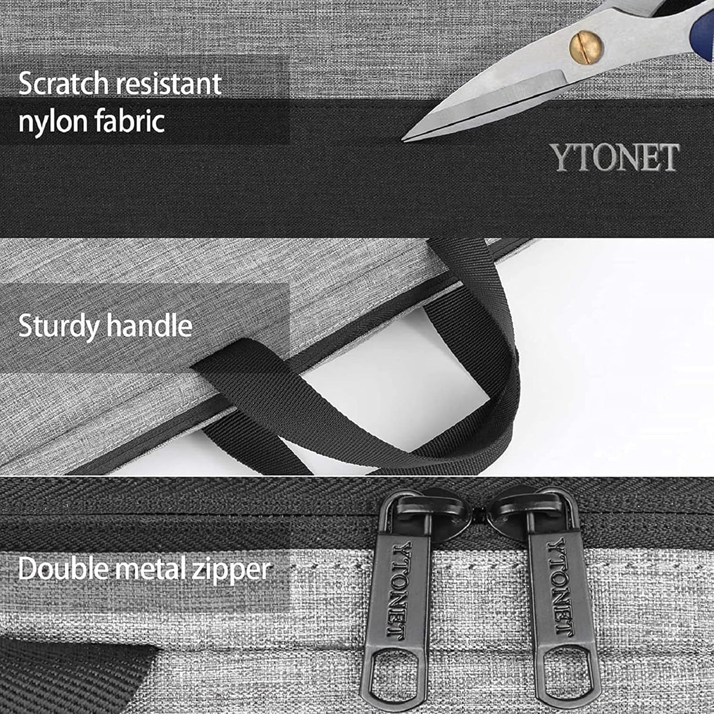 Ytonet 14 Inch Laptop Case, Water Resistant Laptop Sleeve Cover Computer Carrying Bag Compatible with 14 inch MacBook Air, MacBook Pro, HP, Lenovo, Dell, Asus, Acer, and Chromebook Notebooks, Grey