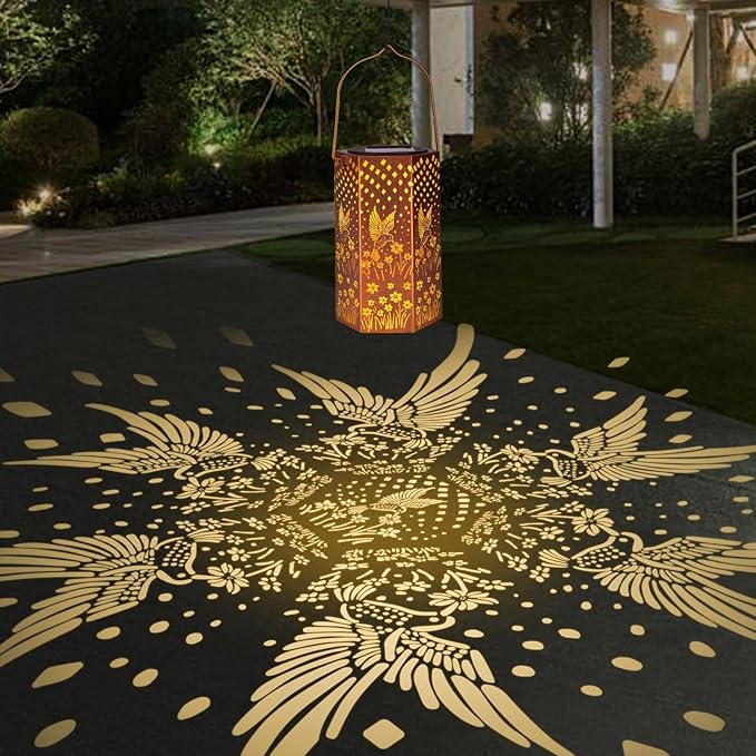 Gifts for Women Men Mom Hummingbird Solar Lights Outdoor - Christmas Decorations, Mothers Day Gifts, Solar Lanterns Outdoor Waterproof Garden Decor for Outside, Patio, Yard