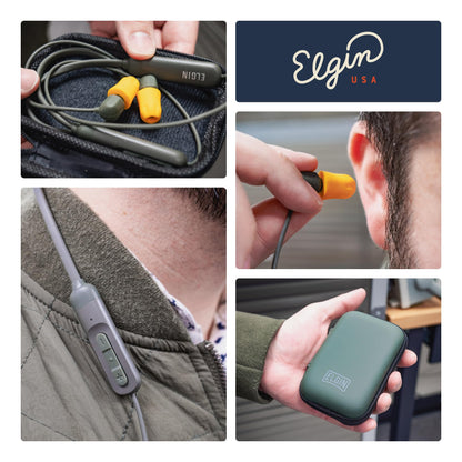 Elgin Discord Gen 3 Bluetooth Earplug Earbuds, OSHA Compliant Wireless in-Ear Headphones, 31dB NRR ANSI Certified Noise Isolation, Dynamic 8mm Driver, USB-C Charging, 14-Hour Playback