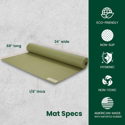 JadeYoga Travel Yoga Mat - Packable, Lightweight, and Portable Yoga Mat - Non-Slip Natural Rubber Mat for Women & Men - Great for Yoga, Home, Gym, Pilates, Fitness, and Stretching
