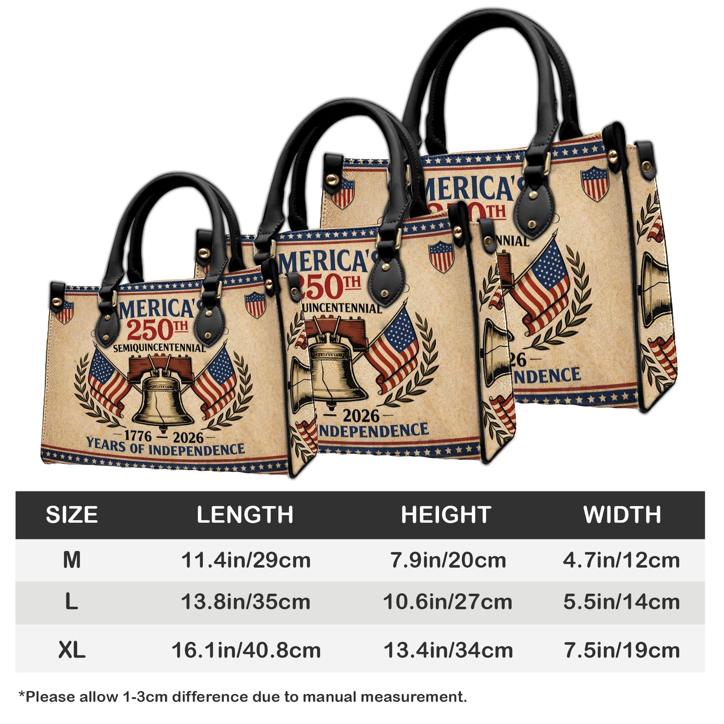 Personalized USA Anniversary Leather Bag, Eagle Purse for Women, 4th of July Patriotic Gift for Her, Veteran Day Gift (#3)