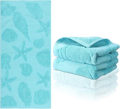 2 Pcs Coastal Hand Towels for Bathroom Ocean Beach Coastal Hand Towels 100%