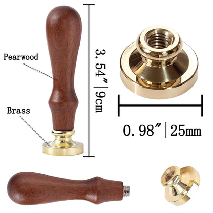 Ychostamp Supernatural Evil Wax Seal Stamp - Brass & Pearwood, Succubus Design, 0.98 inch/25mm, Envelope Sealing, Craft, Invitations, Gifts