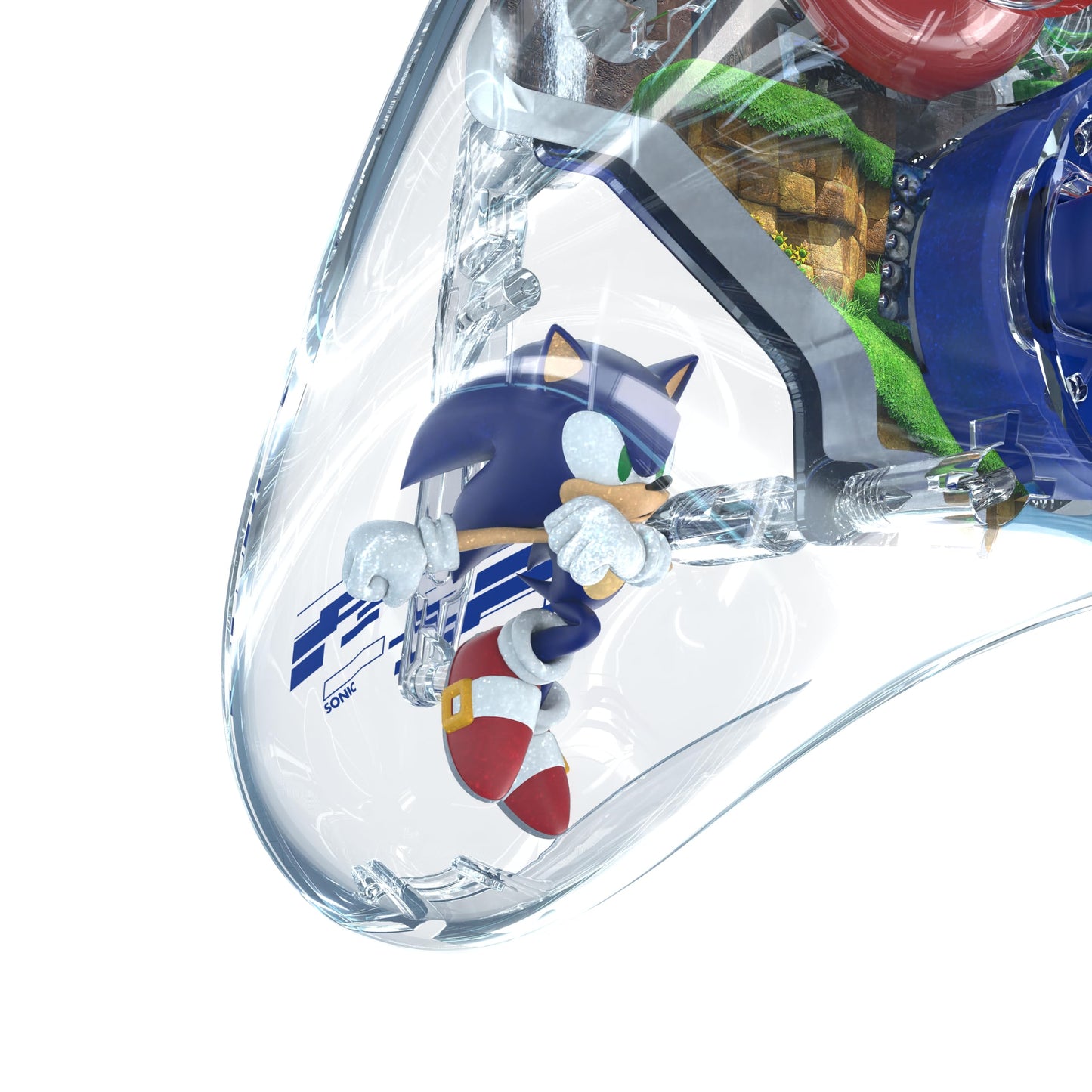 PDP REALMz Nintendo Switch Pro Controller, Customizable LED Lighting, 3.5mm Headphone Jack, Officially Licensed by Nintendo and SEGA: Sonic Superstars (Sonic Green Hill Zone)