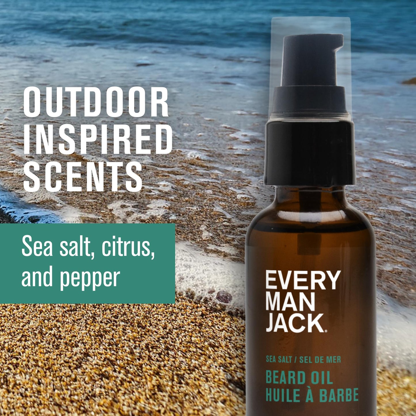 Every Man Jack Men's Beard Oil - Aged Bourbon Fragrance - Deeply Moisturizes and Softens Your Beard and Adds a Natural Shine - Naturally Derived with Shea Butter and Argan Oil - 1 fl oz