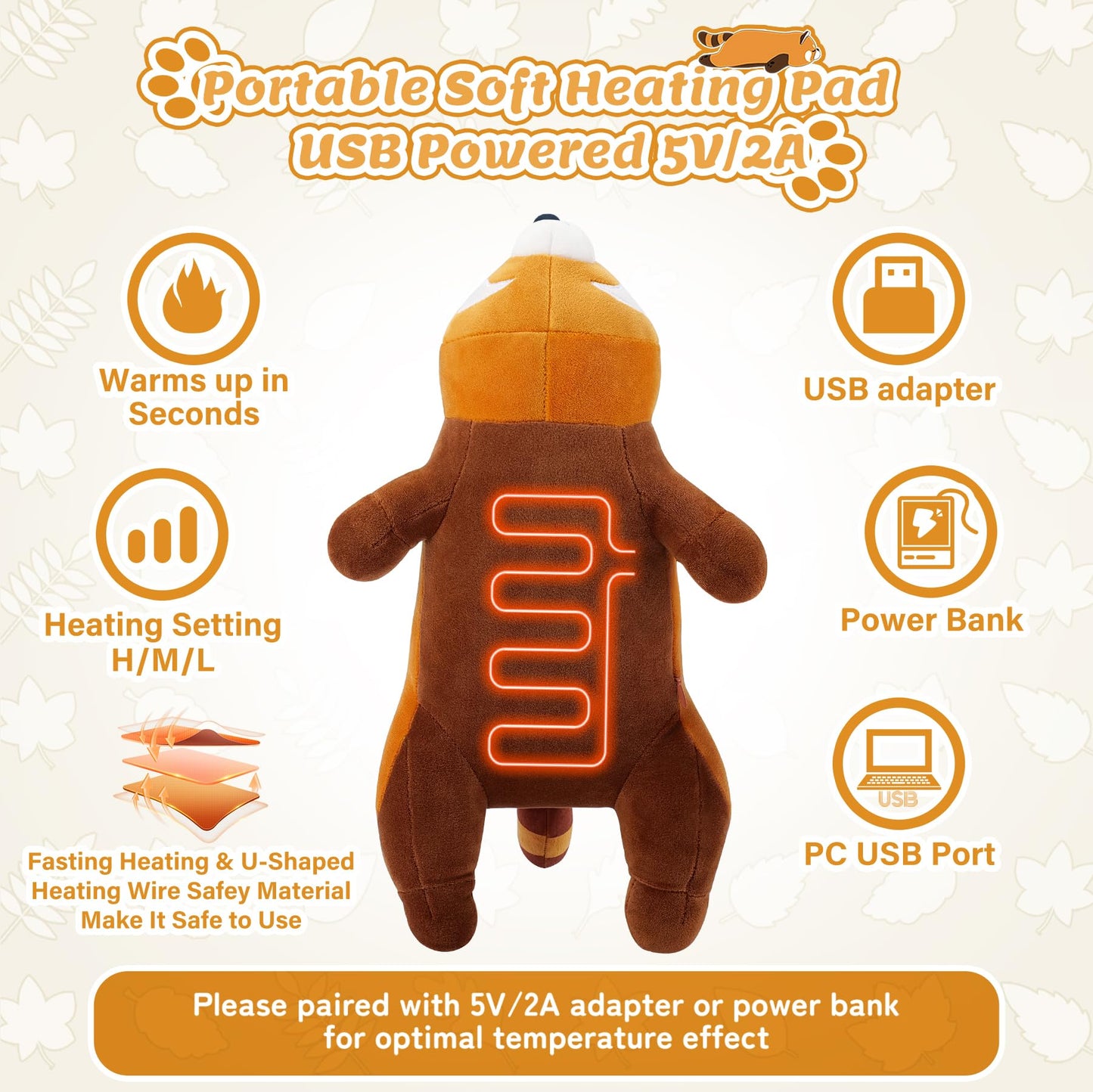 Electric Heating Pad for Period Cramps, Cuddly Soft 14" Capybara Plush with a Hot Soft Belly USB Powered, Menstrual Heating Pad Neck Shoulder Pain Relief, Gift for Women Daughter Wife