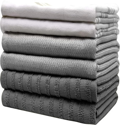 Premium Kitchen Towels | Large Cotton Dish Towels | Flat & Terry Highly