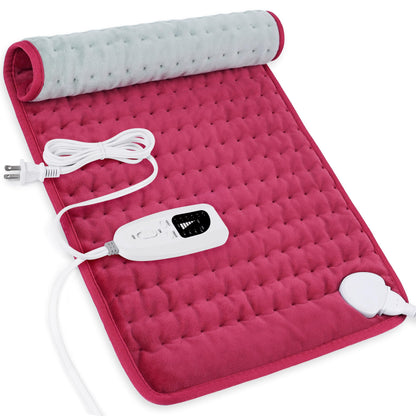 Heating Pad,Electric Heating Pads for Back,Neck,Abdomen,Moist Heating Pad for Shoulder,Knee,Arms,Legs,Dry/Moist Heat & Auto Shut Off,Birthday Gifts for Men and Women(Light Gray, 24''×12'')