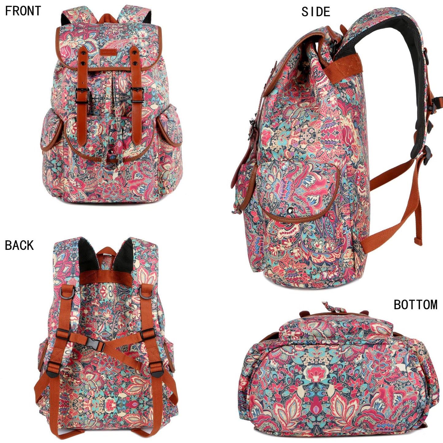 Baosha Large Women Laptop Backpack 15.6 inch Computer Backpack Travel Hiking Backpack With Free Toiletry bag CN-01 (HS)