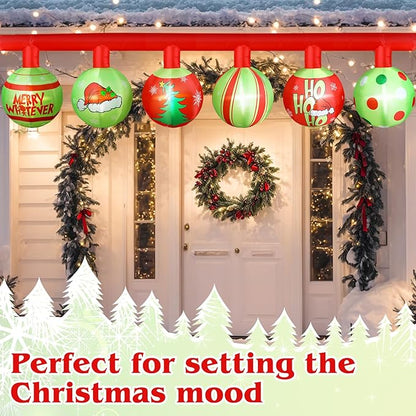 Retisee 14.5ft Long Christmas Green Inflatable Outdoor Decoration Christmas Light up Inflatable Decoration Blow up Hanging with Built in LED Lights for Xmas Party Lawn Yard Outdoor Indoor Supplies