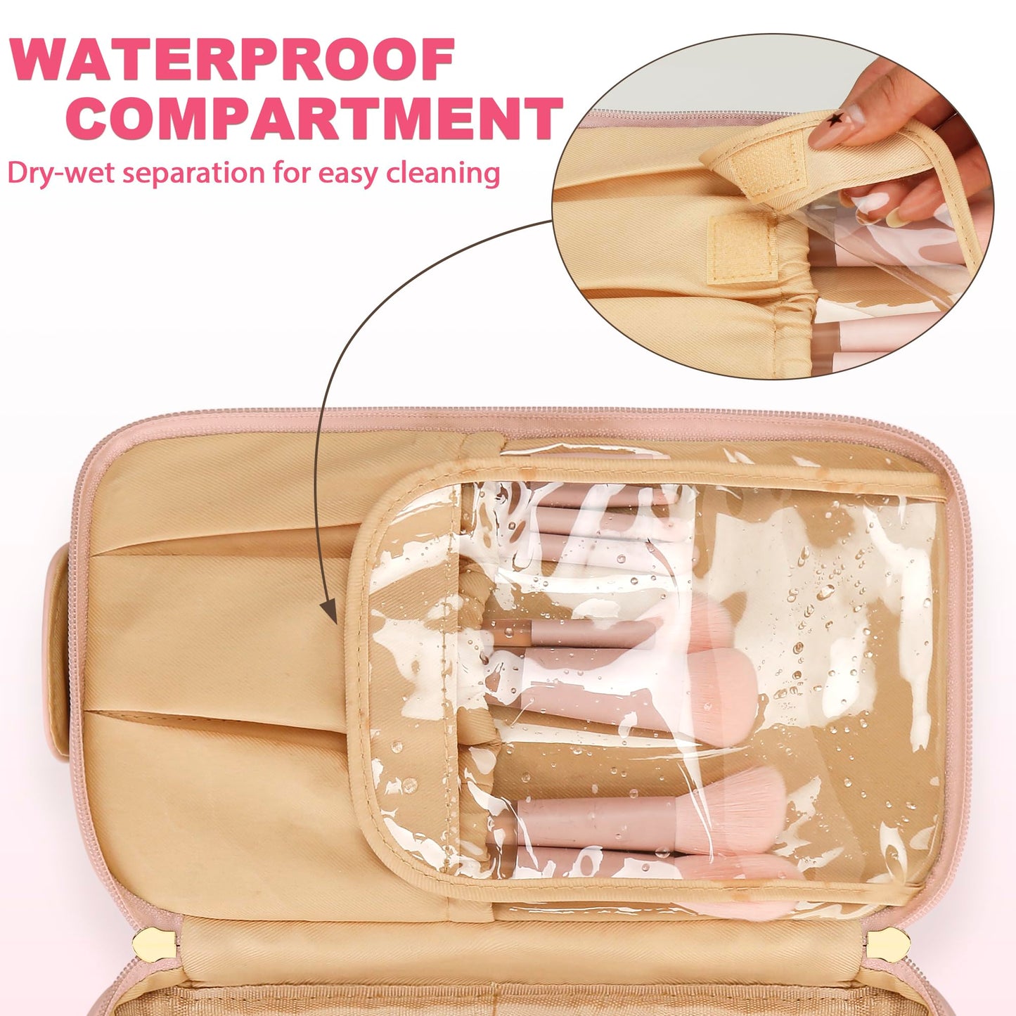 CLOUDWINGS Gifts for Women Birthday Gifts Initial Makeup Bag for Women Personalized Large Capacity Travel Toiletry Bag Cosmetic Bag Gifts for Mom-Graduation Gift for Teens Girls (Pink A)