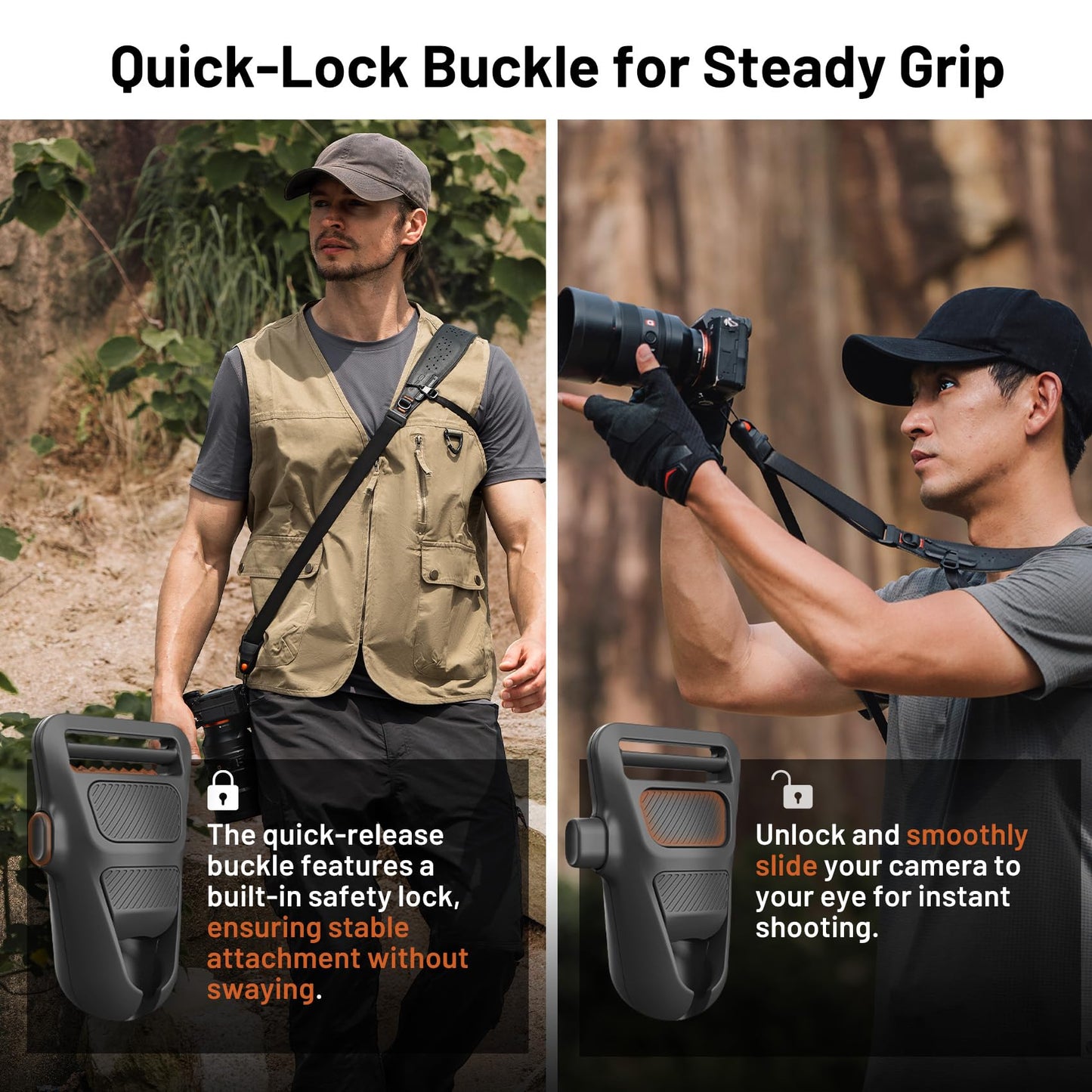PGYTECH Camera Strap Pro, Quick Release Heavy Duty Camera Shoulder Strap With Detachable Underarm Strap, Professional Camera Harness, Leather Ergonomic Shoulder Pad for DSLR/Mirrorless Cameras, Green