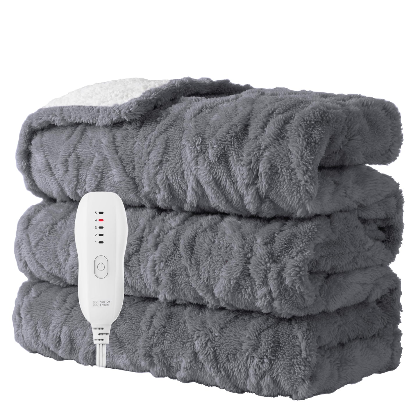 Heated Blanket-Electric Blanket,50"x60" Soft Heated Throw Blanket with 5 Heating Levels & 3 Hours auto-Off,Over-Heat Protection Fast-Heating,Machine Washable（Purple）