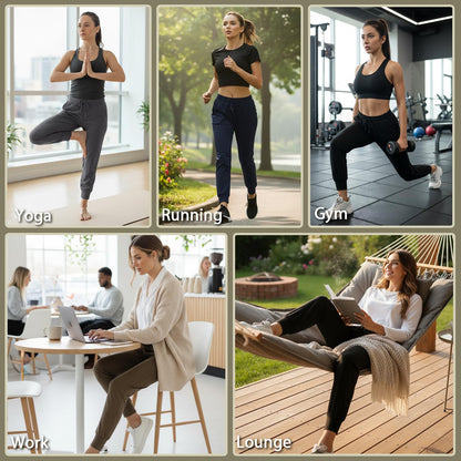FULLSOFT Sweatpants for Women-Womens Joggers with Pockets Lounge Pants for Yoga Workout Running (Black,Large)